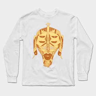 Terracotta African Mask No 11 Long Sleeve T-Shirt